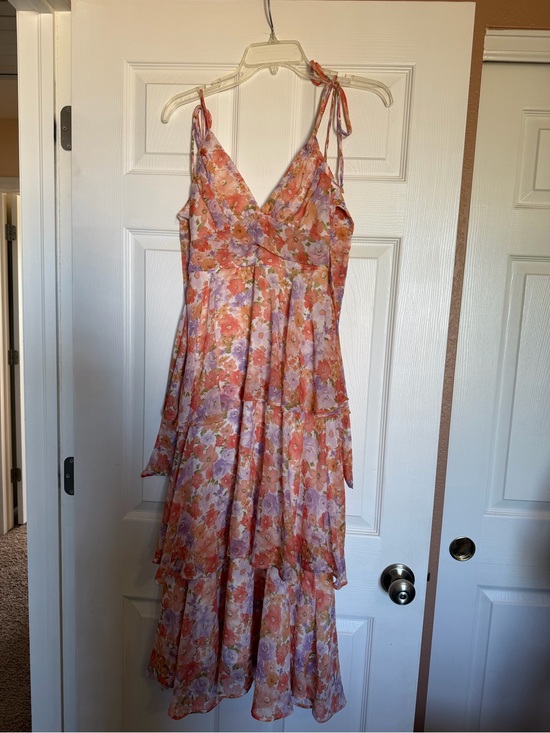 Altar'd State Dresses & Skirts - Altar'd State Pink and Orange Floral Tiered Maxi Dress